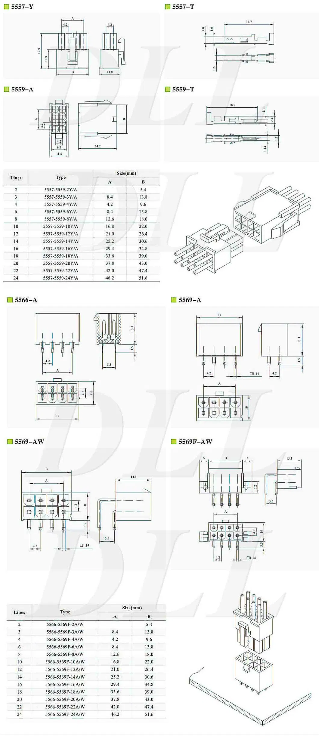 1mm-10mm Pitch Wire to Board Wire to Wire Connectors